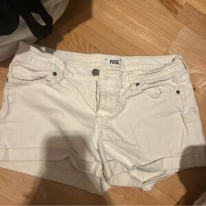 PAIGE Classic White Jean Shorts